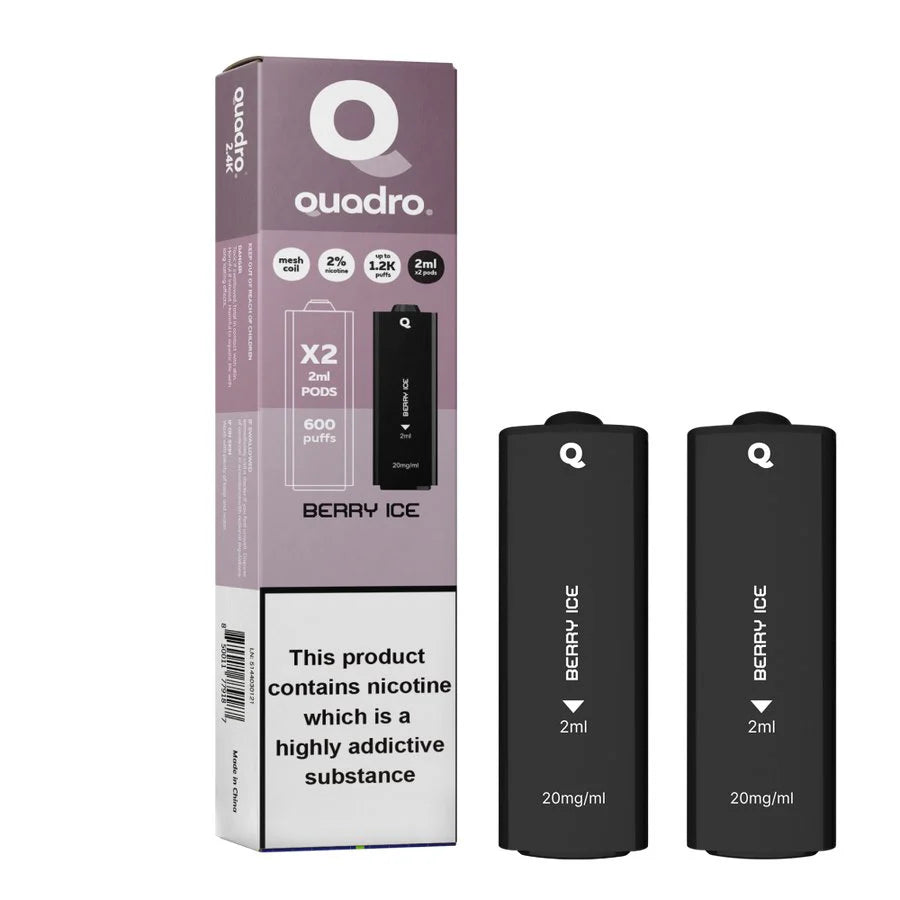 4 in 1 Quadro 2400 Puffs Replacement Pods - Prefilled Vape kit
