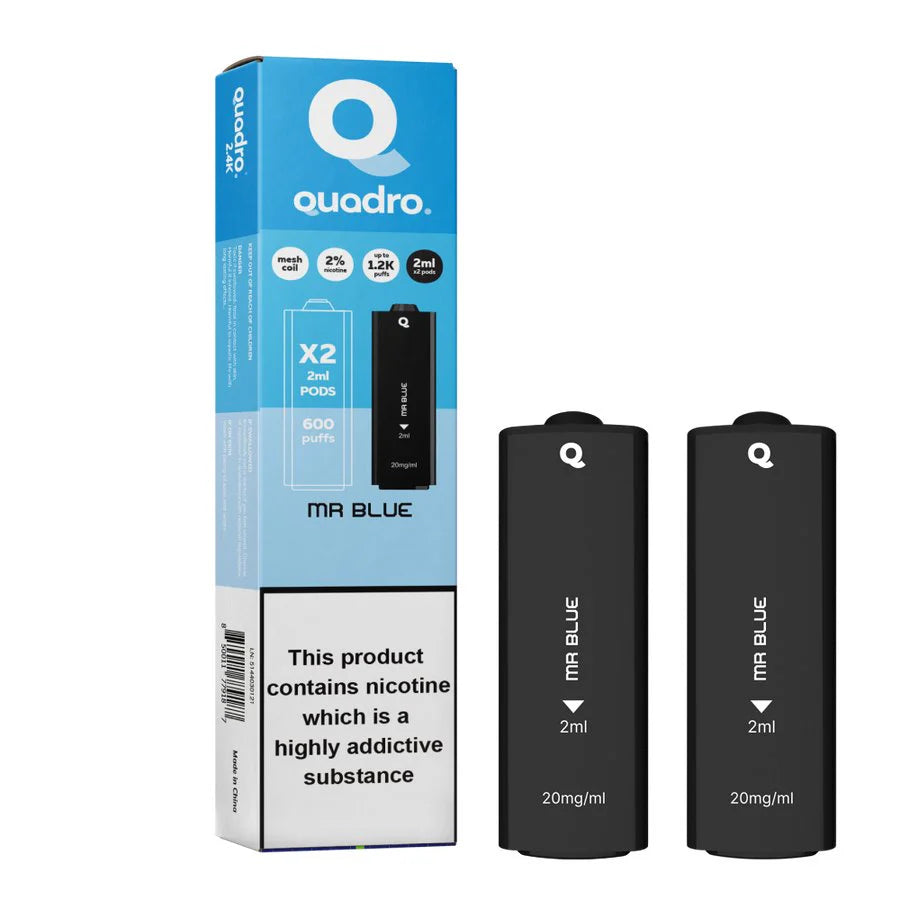 4 in 1 Quadro 2400 Puffs Replacement Pods - Prefilled Vape kit