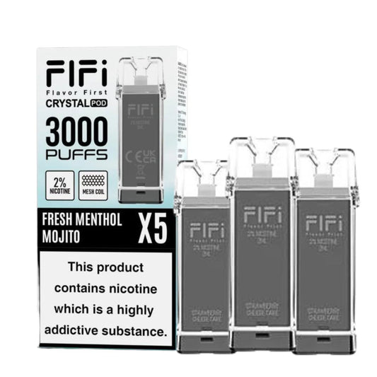 Crystal FIFI 3000 Puffs 5 in 1 Replacement Pods - Prefilled Vape kit